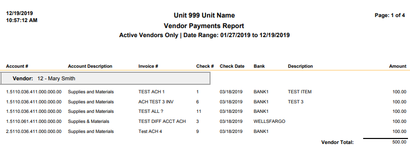 sample vendor payments report